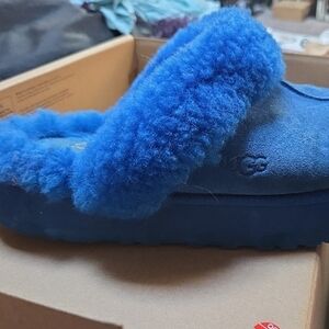 UGG Women's Vibrant Blue Shearling Slippers
